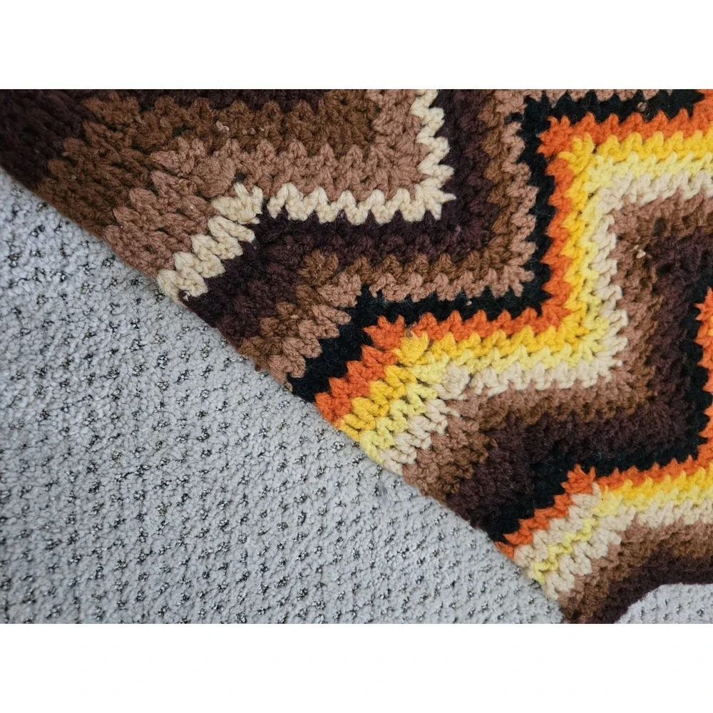 Vintage Grandma's Crochet Afghan Blanket 44